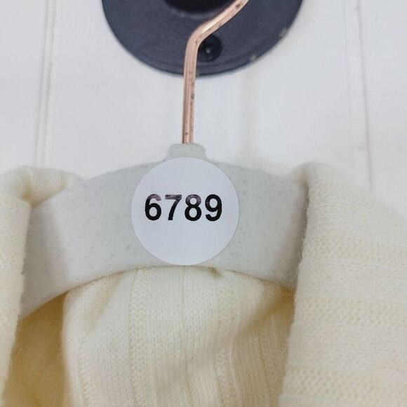 Maggy London Womens Wool Blend Ribbed Ivory Knit Sweater Dress Size 4 - Picture 13 of 14